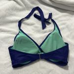 Athleta Women’s Bikini Top Size 32D or 32DD Blue Halter Tie Neck Underwire Photo 6