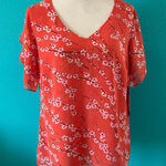 CAbi NWT 5712 Cherry Blossom Split Sleeve Chiffon Top V-Neck Casual Size M Photo 0
