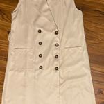 Tea & Cup TEA N CUP LOS ANGELES DOUBLE BREAST COLAR KHAKI SLEEVELESS SHIRT DRS L Photo 1