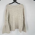 French Connection Wool Blend Light Gray Bell Sleeve Boat Neck Sweater Small Photo 9