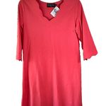 Duffield Lane 3/4 Sleeve Sabrina Scallop Coral Midi Dress Size M NWT Pink Size M Photo 0