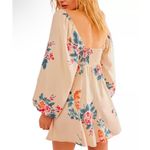 Free People NWOT   Francesca Floral Print Long Sleeve Minidress WARM IVORY COMBO Photo 2