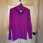 st. john's bay St John’s Bay Womens Sweater Size 2XL Hot Pink Knit Full Zip Collared Photo 2