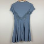Free People Cruz Mini Dress Women's 4 Blue Lace Detail Ruffle Hem A-Line Party Photo 1