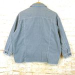 ZARA  Oversized Corduroy Trucker Jacket Womens XS Baby Blue Raw Hem Gorpcore 90s Photo 5