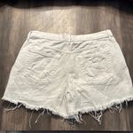 Free People We The Free White Distressed Jean Shorts Frayed Hem Photo 5