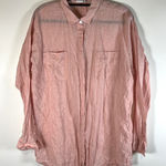 J Jill Love Linen Button Up Shirt Pink Long Sleeve Tall Medium beach boho Photo 0