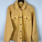 Madewell Womens Large Shirt Jacket Herringbone Orange Oversized Shacket Utility Photo 0