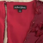 For Love & Lemons Penelope Mini Dress Long Sleeve Deep V Size Small Wine Red Photo 5