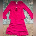Vintage Jonathan Martin two piece pink dress with ruffle sheer cardigan, size 9 Photo 0