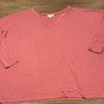 Piko  1988 Size S Oversized Rust Orange V-Neck Drop Shoulder Bamboo Spandex Shirt Photo 0