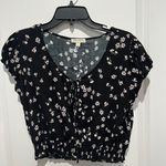 Ultra Flirt shirred Bottom, Flowered half shirt, Sz M Photo 0