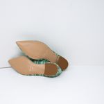 NEW Michele Lopriore Elyse Pointy Loafer Multicolor Green Stripes Flat Shoes 7 Photo 3