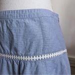 White House | Black Market  • Chambray Blue Soft Skirt Embroidered Trim Eyelet Photo 2