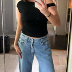 Princess Polly  Black off the shoulder top Photo 0