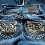 SEXY High Waist Bell Bottom Rhinestone Flare Jeans – Size 9/10 – Blue Photo 10