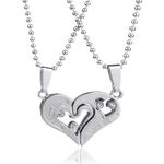 Romantic Cute I LOVE YOU Heart Pendant Necklace Silver Photo 4