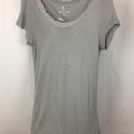 Juicy Couture Women's Gray Short Sleeve Metallic Trim Neck T Tee Shirt S Photo 2