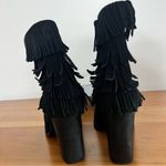 Catherine Malandrino Women’s  Domenica Black Fringe Bootie Ankle Boots‎ Size 8 Photo 4