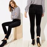 Loft Black Velvet Modern Velvet Skinny Jeans Photo 5