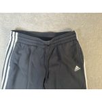 Adidas Tracksuit Bottoms Women's Large Black 3 Stripe Classic Tapered Pockets Photo 3