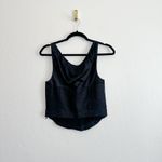 Reformation  | Evy 100% Linen Corset Top & Pleated Mini Skirt Set in Black Photo 6