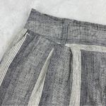 Loft Ann Taylor Striped Linen Blend Shorts Black Cream 4 Photo 2