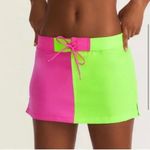 Love Shack Fancy NWT X Hurley Solid Blocked Boardie Skirt neon pink green swimsuit Photo 2