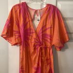 Anthropologie Anthropology Maxi Wrap Dress Vibrant Orange and Pink Dress length 55” bust 32” Photo 1