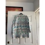 DANA SCOTT WOMEN LARGE FLORAL SWEATER PASTEL cottage vintage‎ winter white blue Photo 3