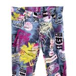 DKNY Jeans Y2K Map Print Pants Women 7 Low Rise Cropped Flare 2000s Streetwear Blue Size undefined Photo 3