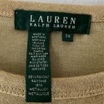 Ralph Lauren Lauren  Sz 3X Pullover Gold Shiny Long Sleeve Knit Blouse Top Dress Photo 1