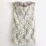 Minuet Dress M Strapless Lace Overlay Gray Floral Photo 8