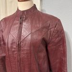 80s Wilsons Suede & Leather Burgundy Bomber Jacket Genuine Leather Womens M 40 Red Size M Photo 4