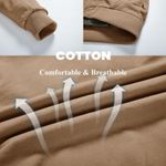 Men's Cargo Jacket Lightweight Casual Cotton Military Coat Outwear Stand Collar Photo 5