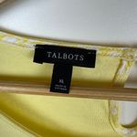 Talbots  Womens Woven Sleeve Crewneck Tee Sz XL Yellow Preppy Colorful‎ Casual Photo 4