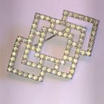 Elegant Vintage Silver Tone Geometric Rhinestone Brooch Photo 1