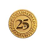 Vintage 1988 Mary Kay 25 Years Faux Diamond Chip Gold Tone Lapel Pin Round Photo 0