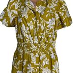 Anthropologie  Somerset Jumpsuit Yellow Chartreuse Floral Cotton XS Photo 5