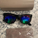 BCBGMAXAZRIA New  Black Rainbow Green Blue Reflective Sunglasses Photo 0