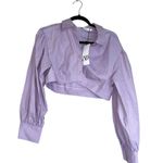 ZARA NWT  VOLUMINOUS POPLIN SHIRT TOP BLOGGERS FAV LILAC LARGE Photo 7