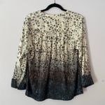 Ecru  Gray Animal Print Button Down Silk Blend Blouse Shirt Women's size Medium Photo 5