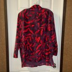 C.M. Shapes Purple/Red Print Layered Look Button Up Blouse 2X Photo 9
