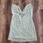 Retrofête Retrofete Mich Sequin Mini Dress in Mint Aqua Green Medium Beaded Sleeveless Photo 2