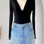 Early 2000's Marci Black Stretchy Deep V Photo 0