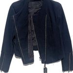 BLANK NYC NWT Women’s Black Double Zip Up Mixed Media Mesh detail Moto Jacket M Photo 5