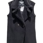 And Now This Teddy Faux Shearling Long Vest Black Women’s Size Medium NWT Photo 2