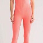Free People Never Better One Piece Jumpsuit Workout Neon Coral Women's Large NWT Photo 0