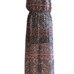 Nordstrom Like Mynded Maxi Abstract Print Dress Semi Sheer High Slit NWT Sz S Photo 1