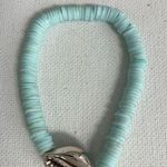 Mint Beaded Bracelet with Silver Shell Charm Green Photo 0